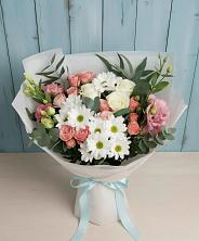 Букет цветов из:  Розы, Лизиантусы и Хризантемы в Ксеньевке