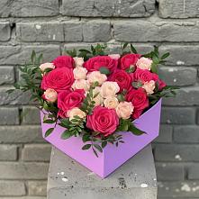 Цветочная композиция из Розы в коробке в Ксеньевке