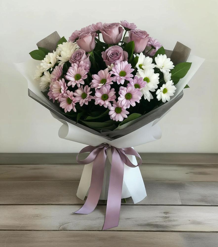 Букет цветов из: Хризантемы и Розы в Ксеньевке