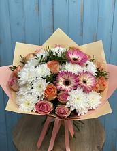 Букет цветов из:  Розы, Герберы и Хризантемы #REPLACE_PRED# Ксеньевке
