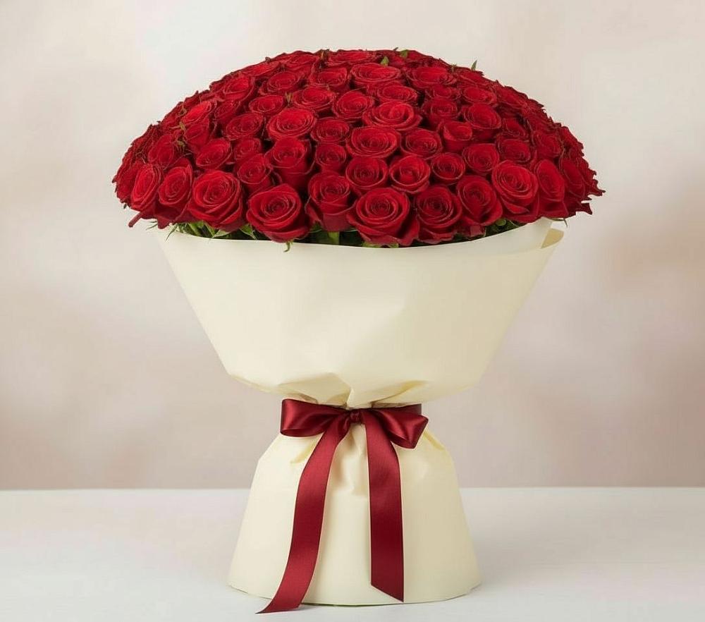 Букет 101 Красная роза Милано в Ксеньевке
