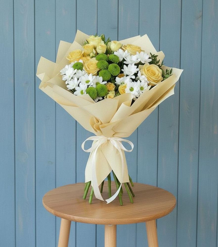 Букет цветов из: Хризантемы и Розы в Ксеньевке