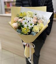 Букет цветов из:  Альстромерии, Розы и Хризантемы в Ксеньевке