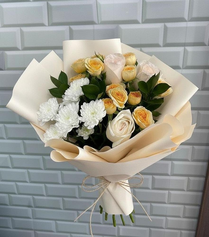 Букет цветов из: Розы и Хризантемы в Ксеньевке