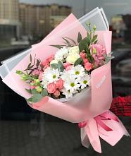Букет цветов из:  Розы, Лизиантусы и Хризантемы в Ксеньевке
