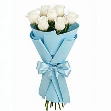 Букет 7 белых роз Проуд в Ксеньевке